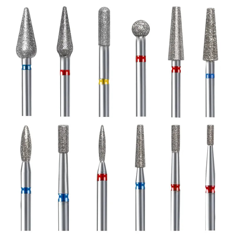 Durable Diamond Grinding Head Electric Nail Drill Bits Gel Acrylic Polish Clean Cuticle Polishing Burr Safety Manicure Scissors