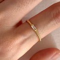 VIANRLA Gold Stacking Rings 925 Sterling Silver clear Cubic Zirconia baguette Thin Rings for Women
