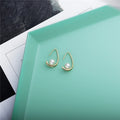 In Stock Korean Simple Trendy Design Earrings Pearls Silver for Girls
