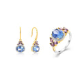QX Custom Luxury 18K Gold Plated 925 Silver Earrings Rings Fine Cubic Zirconia Jewelry Set Woman Women Gift