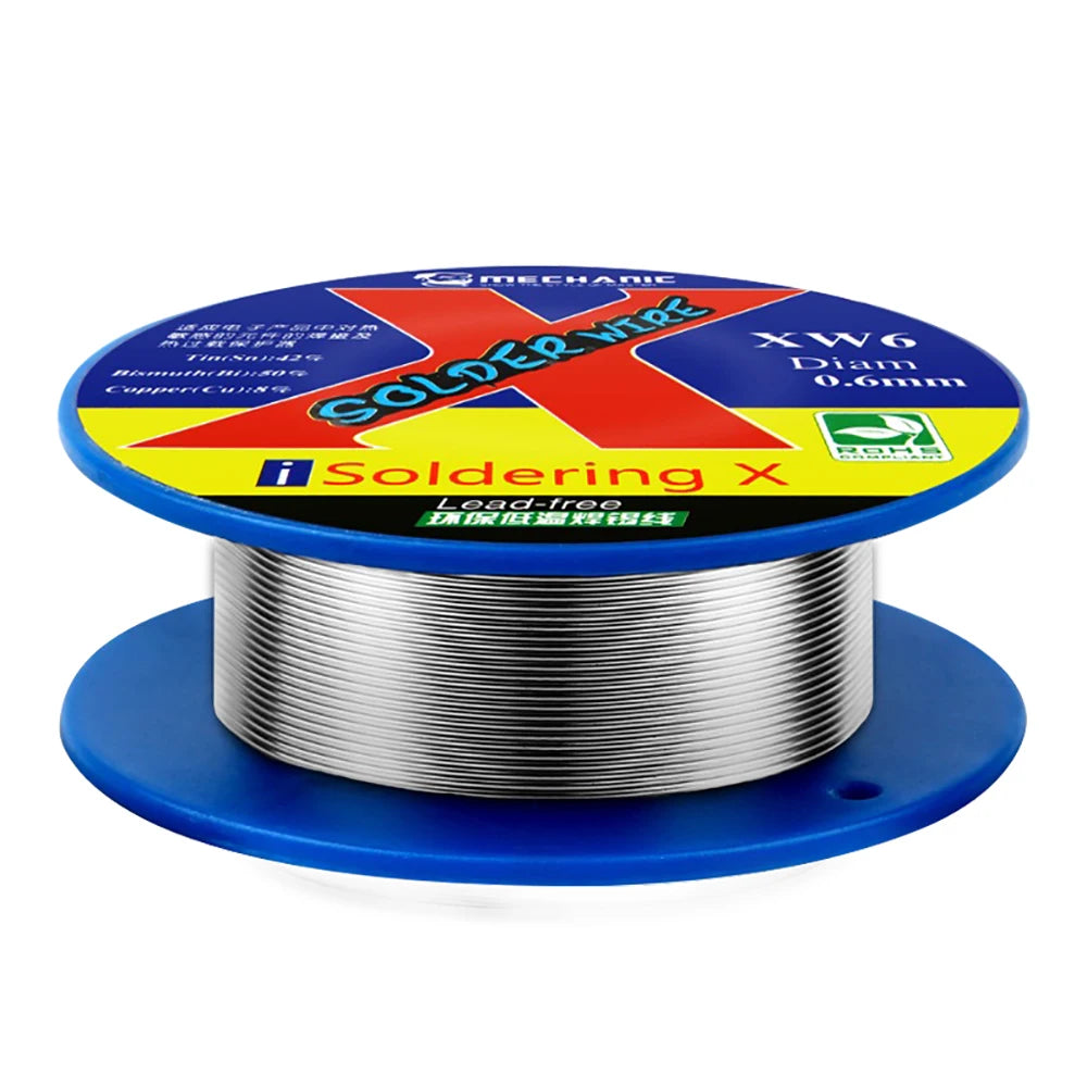 MECHANIC XW5/XW6 Lead-Free Low Temperature 40g 0.5/0.6MM Soldering Wire for IP/X/XS/11/PRO/Max Repair Solder Welding Tin Wire