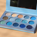 Customized Vegan Make up Blue Shimmer Matte Glitter Eyeshadow Palette Wholesale