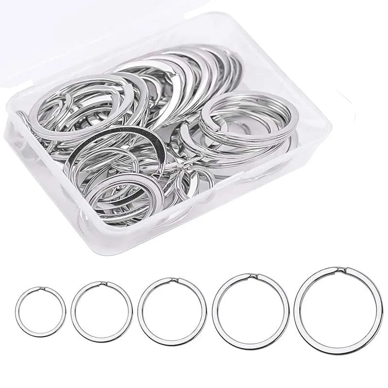 Split Ring Keyring Iridescent Oil Slick Key Ring Keychain Circle Clip 28mm Connector Beading Ring