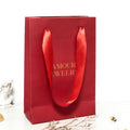 Wholesale Price Brand Custom Perfume Textured RED Paper Cosmetics Carrying Packaging Thank You Gift Tote Shopping