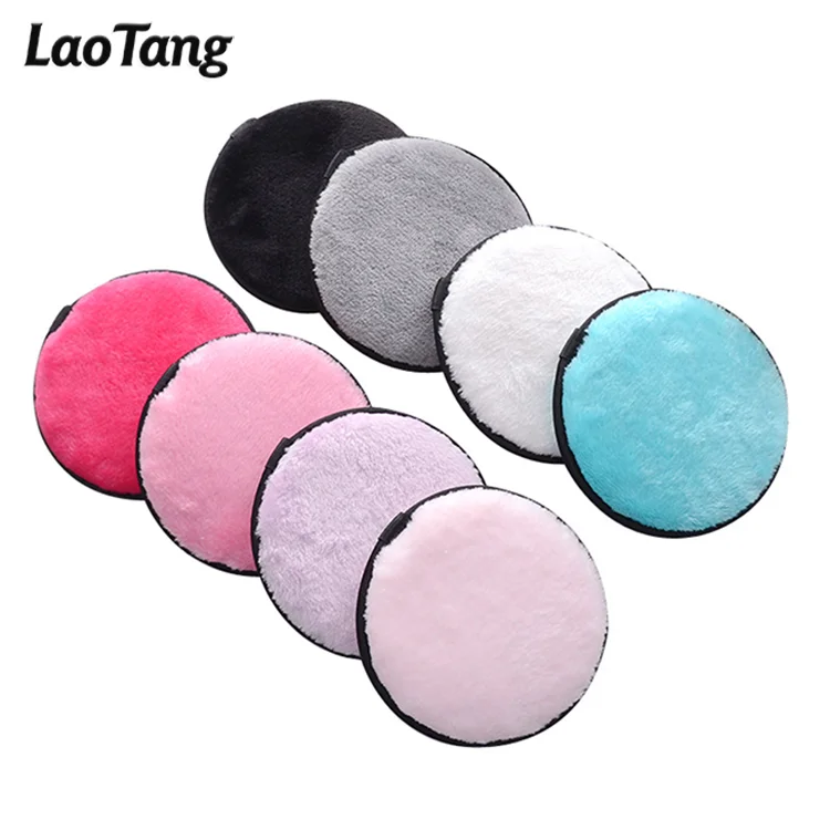 Factory-Released Reusable Microfiber Facial Pads Sponge Makeup Remover Set Washable Private Label Face Cleansing Pads Free
