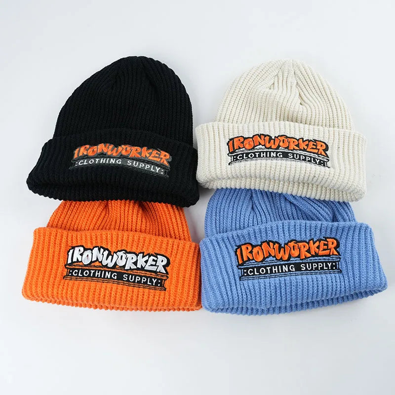 Hot Selling Embroidered Logo Outdoor Custom Winter Knitted Warm Hat Multi-Color Unisex Acrylic Beanie Hats