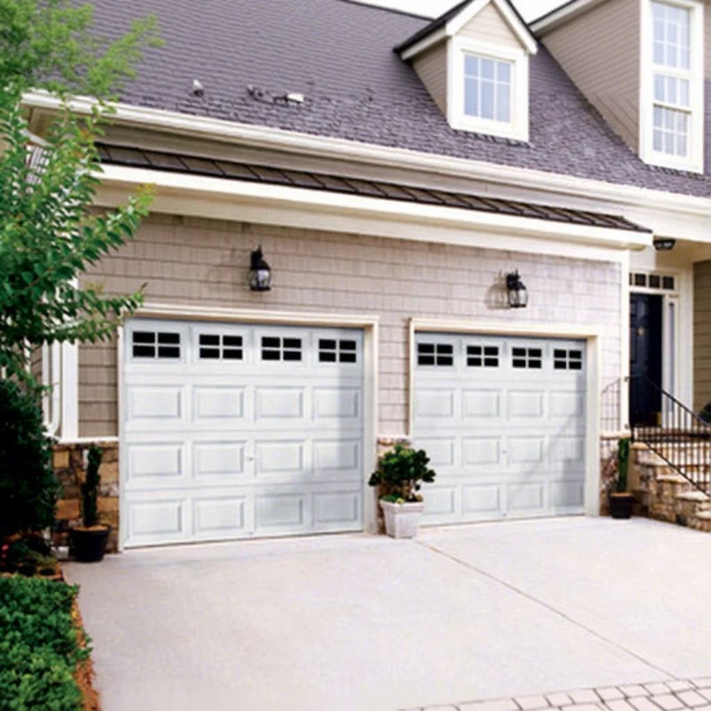 New American Modern Steel Double Garage Door 9x8 Insulated Automatic Overhead Flap Sliding Sectional Design