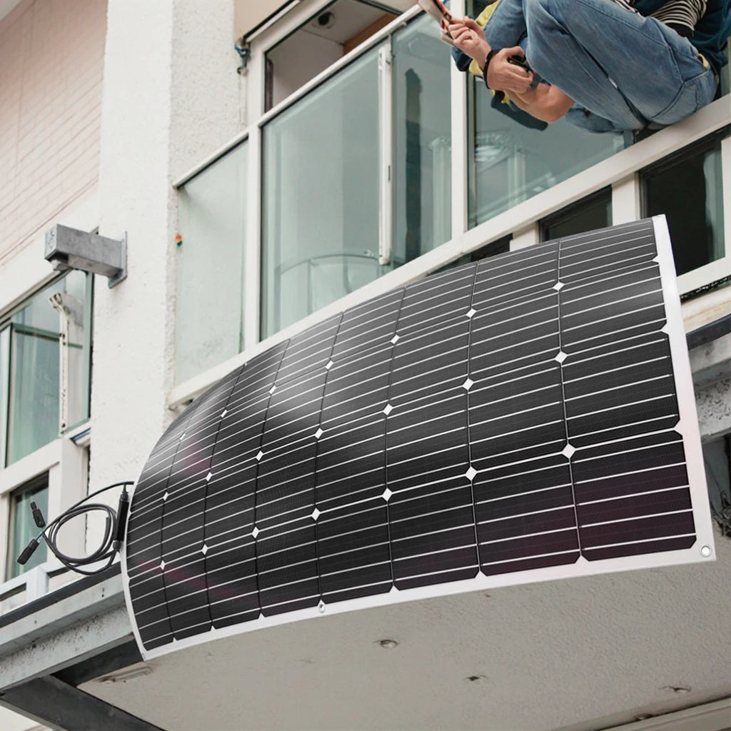 High Quality 200W Semi-Flexible Solar Panel 5BB Cell for Balcony Car Wall CE Rohs Approved Bendable Flexible Solar Module for