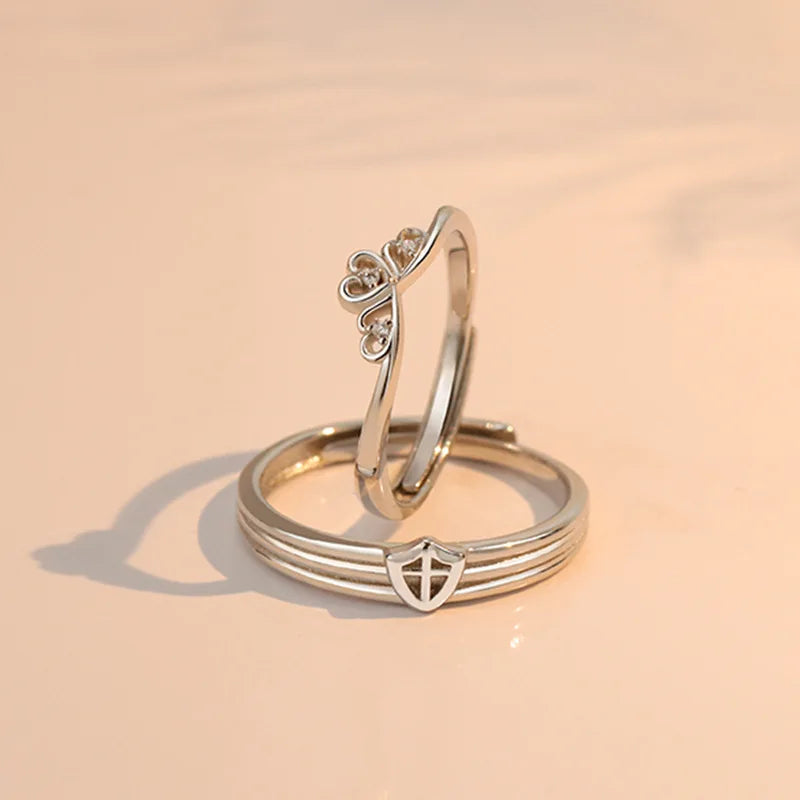 Fashion Couple Ring Princess and Knight Rings Women Men Anniversary Wedding Jewelry Gift for Lovers Wedding Diamond Ring