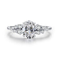 New Oval Diamond Rings Jewelry 925 Sterling Silver Cubic Zirconia Statement Wedding Ring for Women