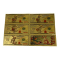 Custom Happy Easter Day Cartoon Rabbit Collect Souvenirs Plastic Gold Plated Foil Banknote