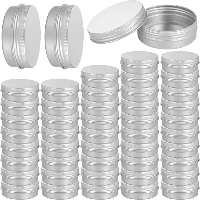 Stock Empty Lip Balms Cosmetics Cream Containers 1oz 2oz 3oz 5oz Aluminum Tin Jar with Screw Cap Refillable