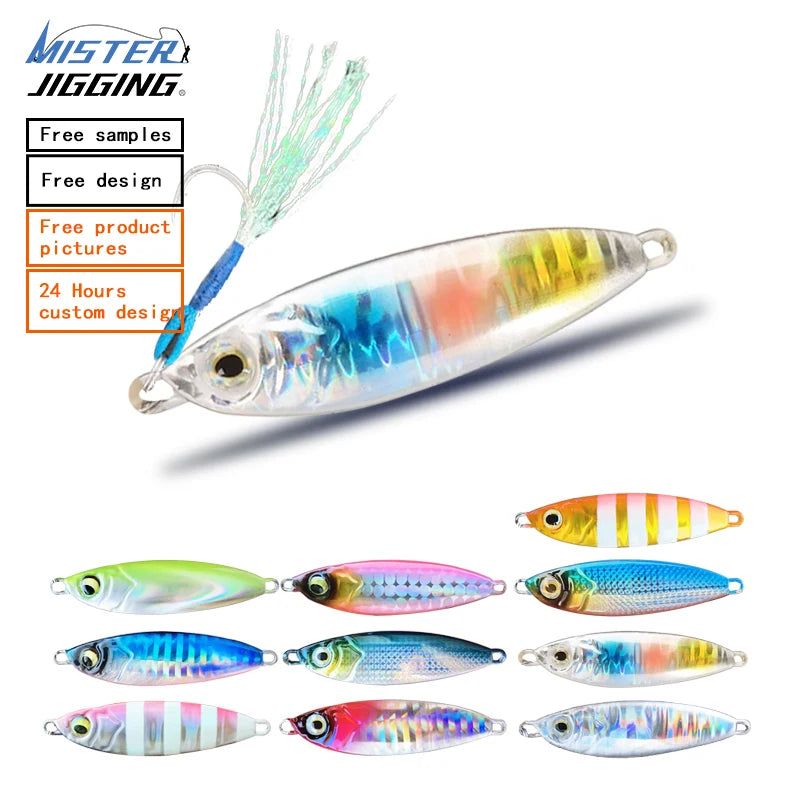 MISTER JIGGING 8g 15g Shore Casting Jigging Lure Lead Fish Salt Water Sea Fishing Metal Jig