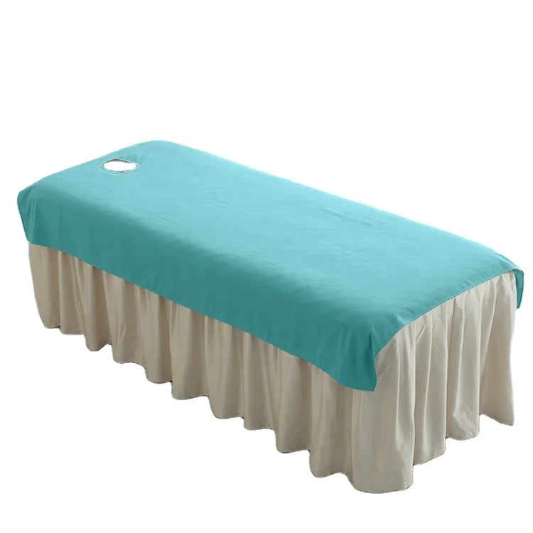 Customized Spa Fitted Sheets Factory Body Therapy Spa Sheet Massage Table Sheet With Hole