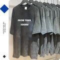 260Gsm Heavy Weight Vintage T Shirt Washed Cotton Black T-Shirts Oversized Acid Washed Digital Printing Graphic Tshirts