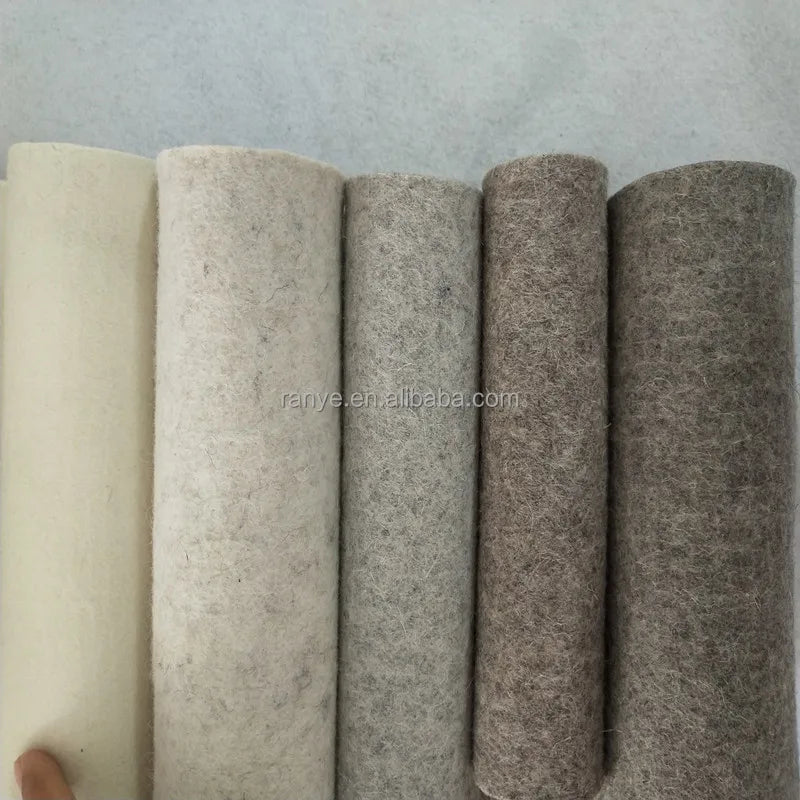 Wholesale 100%  Wool Felt Sheets Natural Grey Brown Stone Beige 3mm Thick  Non-woven Felt Fabric