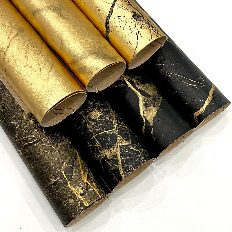 7 Pcs A4 Printed Marble Grain Faux Leather Sheets Metallic Luster Painting Design Synthetic Leather Fabric for Earrings Making