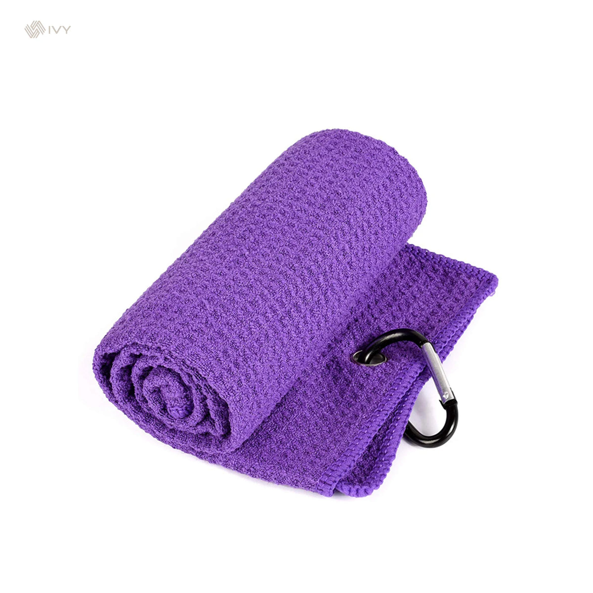 Wholesale Custom Waffle Microfiber Golf Towel Logo Printed Sublimation with Embroidered Hook
