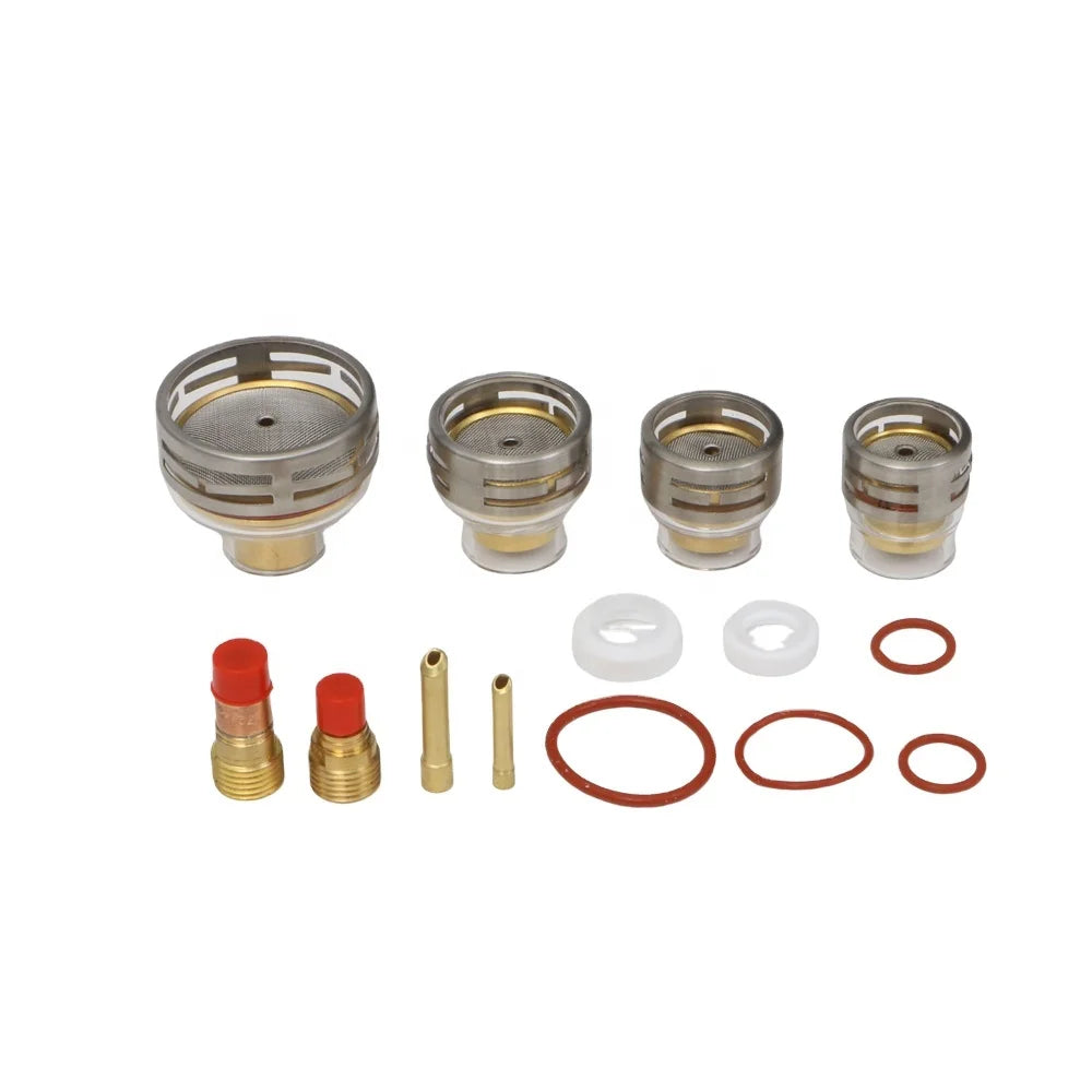 UPPERWELD TIG Spare Parts Welding Accessories WP9 20 WP 17 18 26 TIG Clear Champagne Nozzle With Consumables 26pc Kit Gas Lens