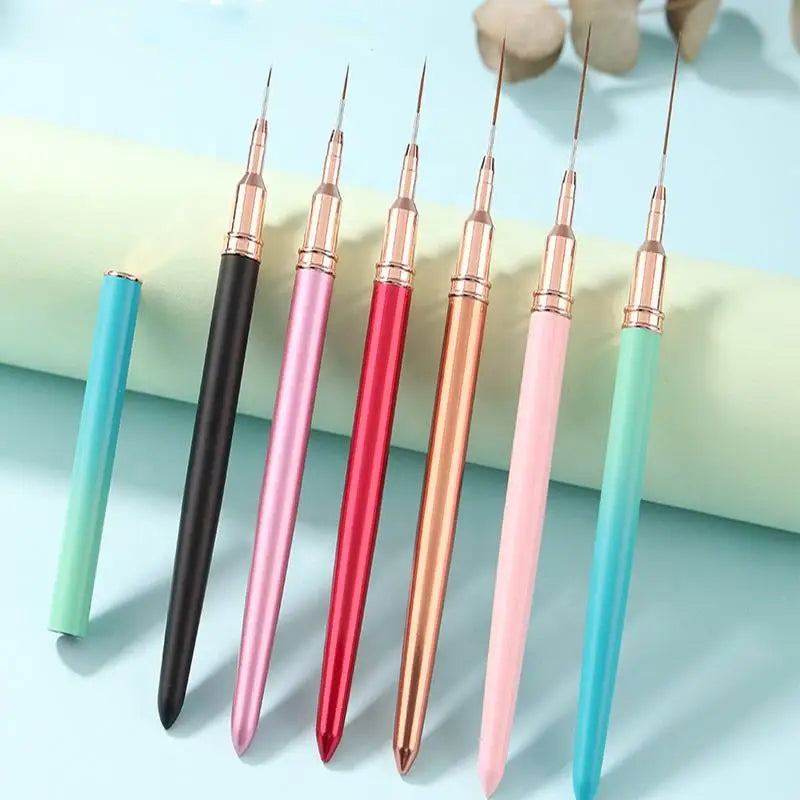 5-Pcs Custom Manicure Set Soft Synthetic Nail Art  Liner Brushes for French Stripe and Colorful Nail Art for Beauty Use