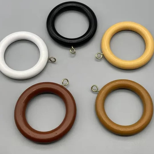 Modern Cheap Handmade Shower 35mm Custom Wooden Eyelet Ring Wood Curtain Rods Sets for windows Home Decor