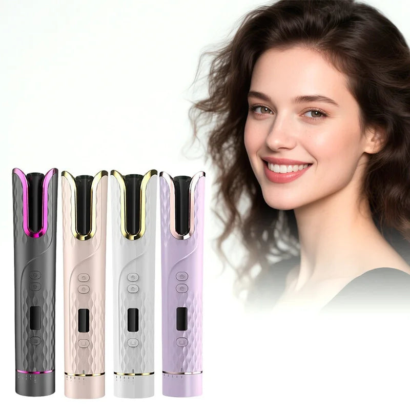 Portable Hair Curler Iron 4 Gears Cordless Automatic Hair Curler USB Charging Intelligent Rotating Hair Curling Styler Tool