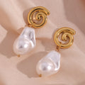 Dreamshow Dainty Imitation Baroque Pearl Drop Earrings 18K Gold Plated Stainless Steel Earring Making Supplies