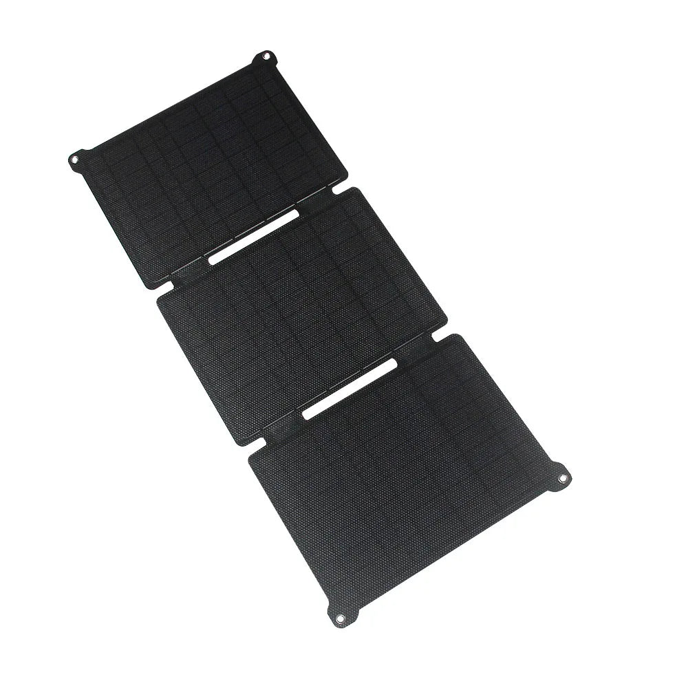 Portable 21W ETFE Foldable Solar Panel Charger with USB+DC+Type-C Output for Outdoor Camping Power Station