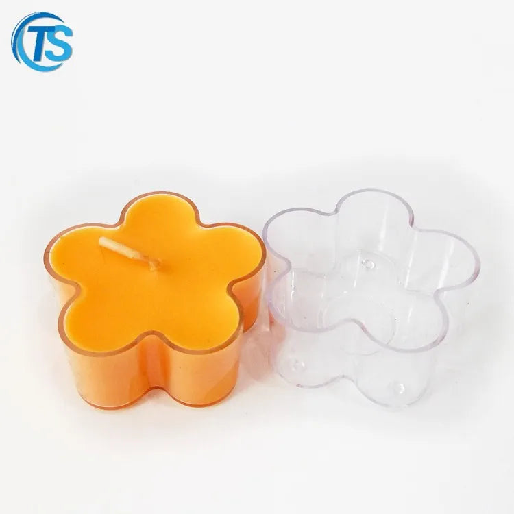 Factory Direct Sale New Design Flower Shape  Plastic Round Tealight Lamp Cup in Stock
