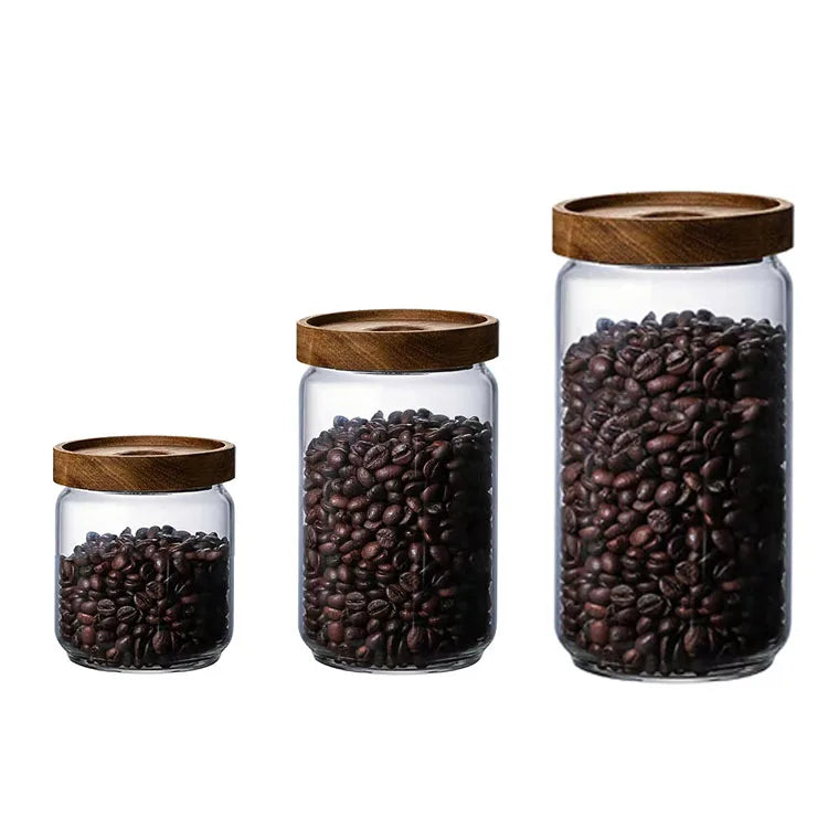 Free Samples 300ml/350ml/700ml/750ml/1800ml Airtight Food Storage Kitchen Canisters Glass Jars Wholesale