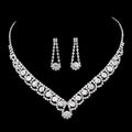 Wholesale Accessories: Dazzling Rhinestone Bridal Jewelry Necklace & Earrings Set