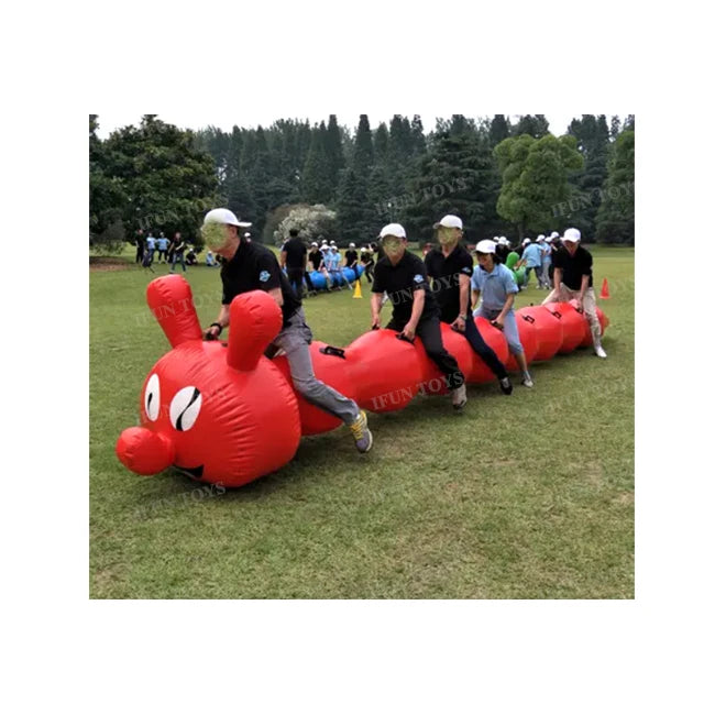 Outdoor Team Building Inflatable Bouncy Tube / Inflatable Carpenterworm PVC Tube /Inflatable Jumping Tube Games