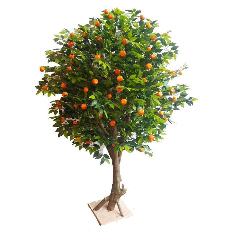 Decorative Fabric Artificial Plastic Orange Tree Potted Fake Plants with Diverse Leaves PE Trunk 50cm-200cm MegaBDM