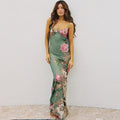 Fashion Women Spaghetti Strap Floral Holiday Maxi Long Dress Trendy Summer Women Clothing 2024