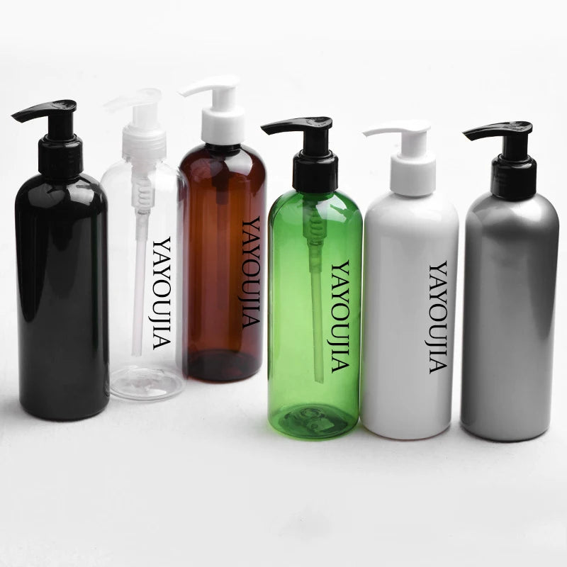 10oz 280ml White Recyclable PET Plastic Bottle with Screen Printing for Shampoo Lotion Skin Care Serum