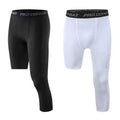 Fitness Compression Pants for Men One Leg 3/4 Length Elastic Skin-friendly Basketball Close-fitting Pants