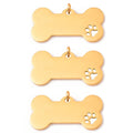 High Quality Customized Blank Laser Engrave Mirror Polish Charm Stainless Steel 18k Gold Plated Bone Style Dog Fine Pendant