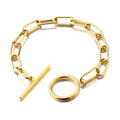 OT  Buckle Jewelry Paper Clip Chain Figaro Chain Bracelet Stainless Steel Jewelry Set Custom Jewelry Adjustable Bracelets
