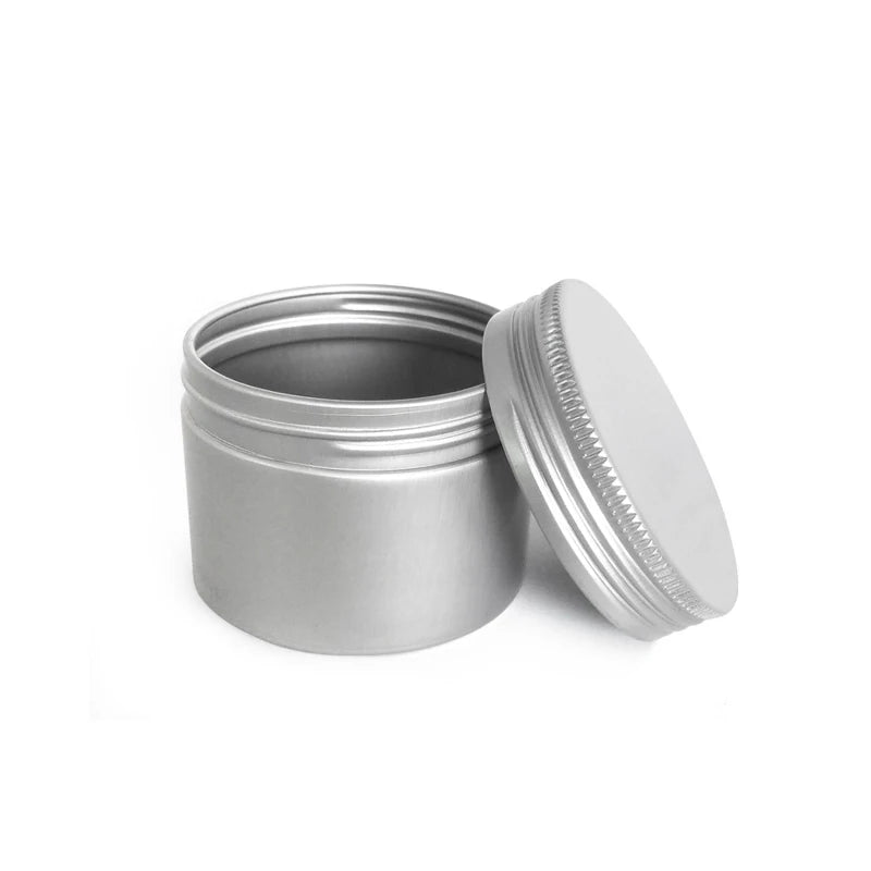 Aluminium Cosmetic Tin Round Shape Silver Container 30ml 60ml 120ml Metal Cookie Tin Box Custom Storage Can Boxes Packaging