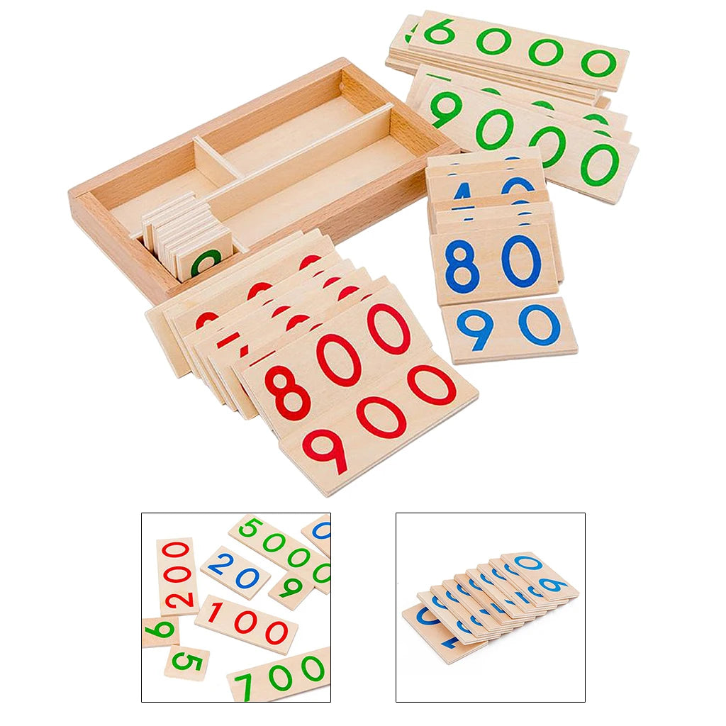 Mathematics Number Card 1-9000 Pre-school Montessori Math Learning Educational Toys for Gifts