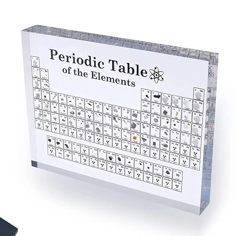 Periodic Table of Elements with 83 Real Elements Acrylic Periodic Table Display Science Teacher Gift Classroom Decoration
