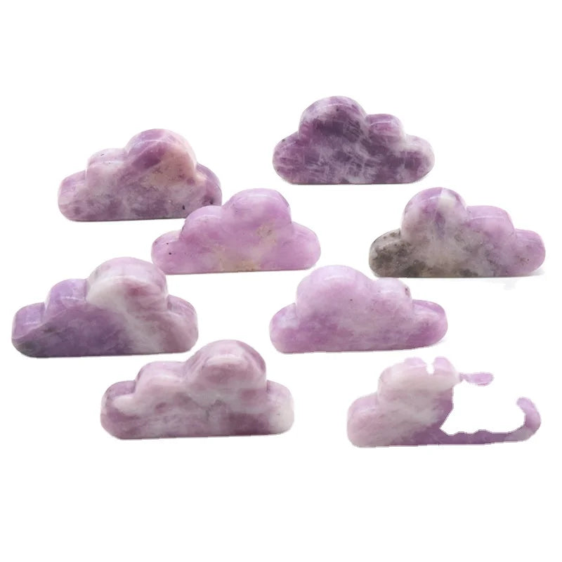 2024 New arrivals energy gemstone carving lepidolite crystals crafts natural purple mica crystal clouds