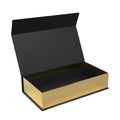 Free Sample Custom Logo Printed Black Matt Storage Box with Magnetic Lid Rigid Book Style Packaging from China Embossed Logo