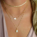 Wholesale  Multi-layer Necklace  Round Piece Chain Necklace Dove Bird Crystal Pendant Necklace