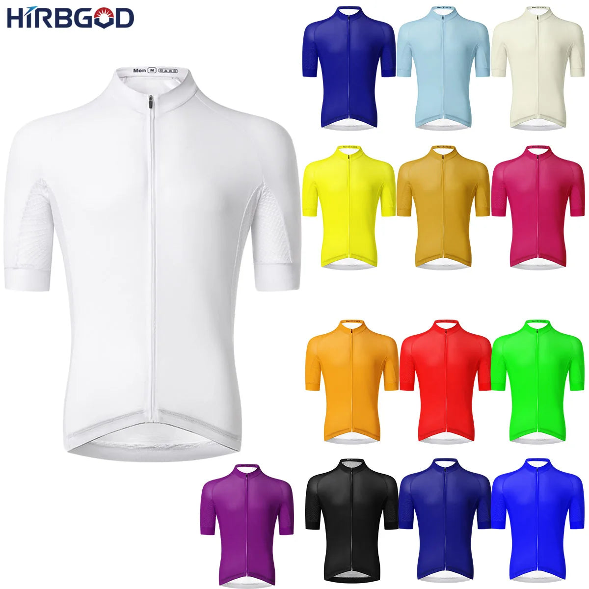 HIRBGOD Plain Colors Aero Fit Cycling Shirts Men