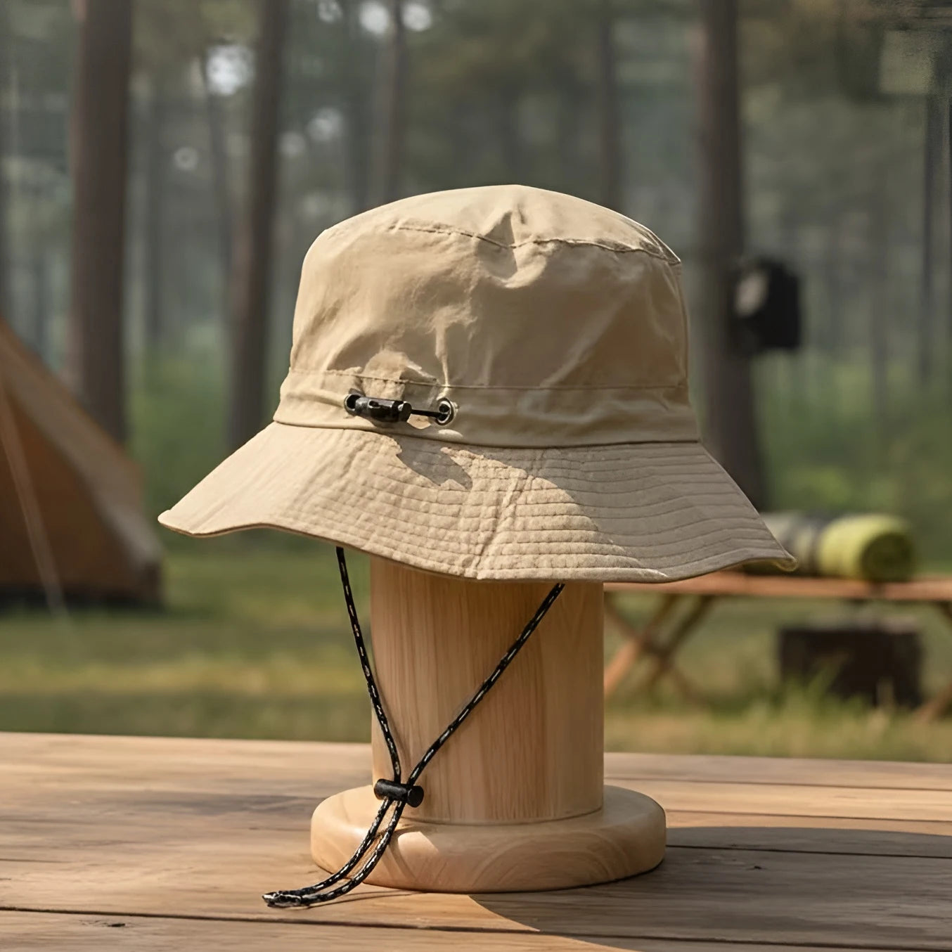 Outdoor Anti Ultraviolet Waterproof Bucket Hat Foldable Pocket Cap Quick Dry Fishing Traveling Portable Hat With Wind String