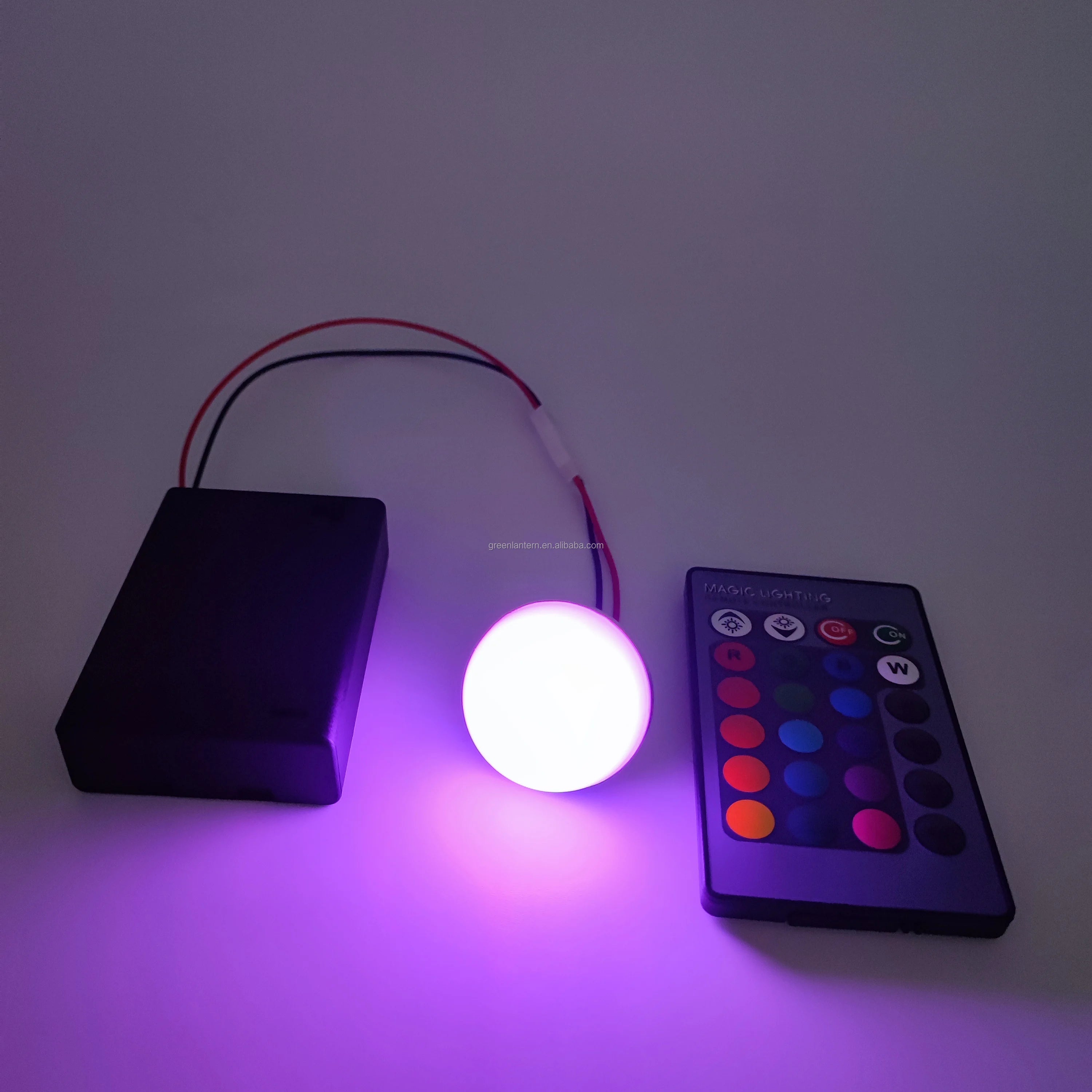 1W RGB Colorful LED Light Bulb Battery Powered Remote Control Small Bulb Lamp Lantern Wedding Camping Party Lights