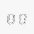 Ailmay Trendy Simple Geometric Design Hoop Earrings 925 Sterling Silver Charm Hoops Ear for Women Christmas Gift Jewelry