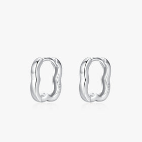 Ailmay Trendy Simple Geometric Design Hoop Earrings 925 Sterling Silver Charm Hoops Ear for Women Christmas Gift Jewelry