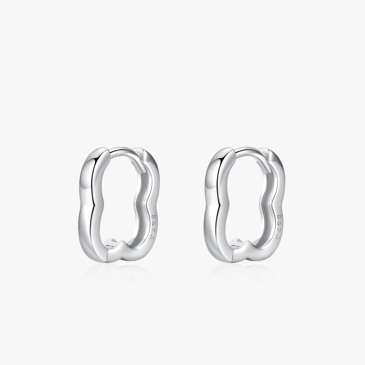 Ailmay Trendy Simple Geometric Design Hoop Earrings 925 Sterling Silver Charm Hoops Ear for Women Christmas Gift Jewelry